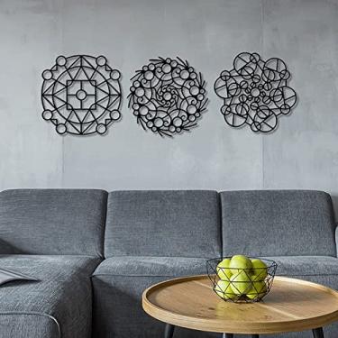Imagem de Trio de Mandalas Decorativas em MDF Design Moderno para Sala Quarto e Escritório