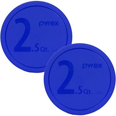 Imagem de Pyrex 325-PC azul 10 polegadas de diâmetro. Tampa para tigela de mistura 2,4 litros (pacote com 2)