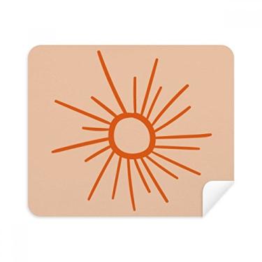 Imagem de Sunshine Pintura à mão Sun Orange Pano de limpeza limpador de tela 2 peças Tecido de camurça