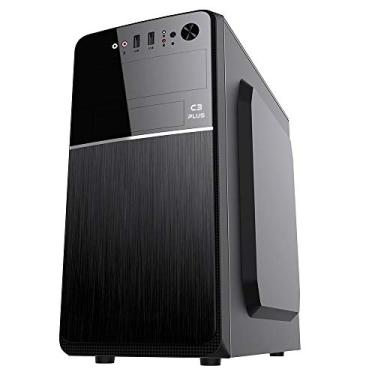 Imagem de Gabinete C3Plus MT-24V2BK Micro ATX Preto - Gabinete Torre Micro ATX com Fonte 200W Suporta SSD USB 2.0 com Entrada de Áudio Padrão AC97