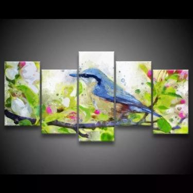 Imagem de Quadro Decorativo 129x63 Sala Quarto Pássaro