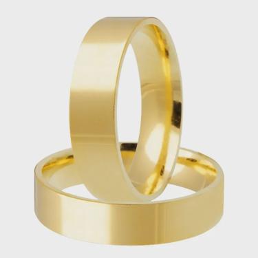 Imagem de Alianças de casamento Santiny em ouro amarelo reta (4.5mm)