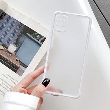 Imagem de Capa fosca à prova de choque para Samsung Galaxy A20 A30 A21 A31 A51 A10S A50 A11 A21S A01 A30S A02 S A12 A32 A72 Capa simples, branca, A51