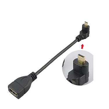 Imagem de Conector adaptador de cabo adaptador Seadream macho para HDMI macho para HDMI fêmea de 15 cm e 90 graus (Up-Angel)