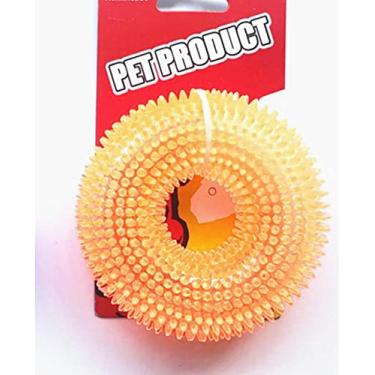 Imagem de Brinquedos para cães Kong, barulhento indestrutível resistente e durável brinquedos de mastigar para cães feitos de borracha natural não tóxica para uso doméstico laranja