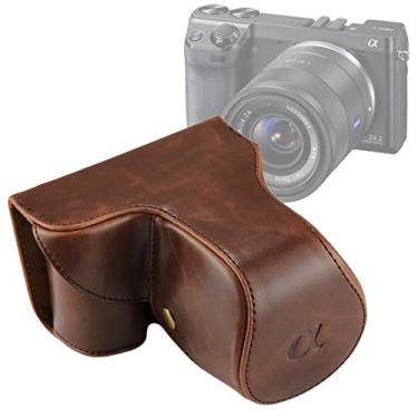 Imagem de Yunchao Acessórios para câmeras Bolsa de caso de couro PU câmera de corpo inteiro com alça para Sony Nex 7 / F3 Sacos de câmera