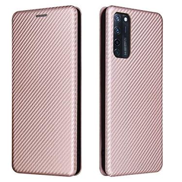 Imagem de YUNCHAO Caixa de telefone Para ZTE AXON 20 5G / 4G Fibra de Carbono Textura Magnética Flip Horizontal TPU + PC + Caixa de Couro PU com Slot para Cartão capa para celular