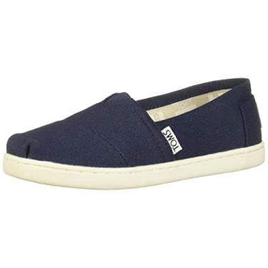 Imagem de TOMS Tênis infantil clássico unissex Alpargata, Lona azul marinho, 13 Big Kid