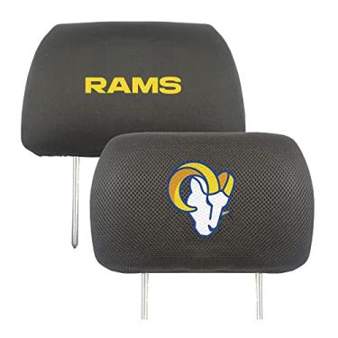 Imagem de FANMATS Capas para encosto de cabeça NFL Los Angeles Rams automotivo, cores do time, tamanho único, preto