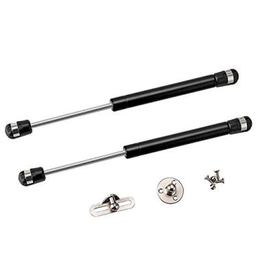 Imagem de Pacote com 2 cordões de gás de 25,4 cm para uso a gás 200N/44LB – molas a gás preta/suporte para janela e tampa/choques a gás para cama RV/porta de chão/banco externo/caixa de ferramentas/capa para caminhão/acampamento