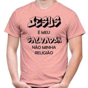 Imagem de Camiseta Masc. Evangélica Jesus É Meu Salvador 100% Algodão - Atelier