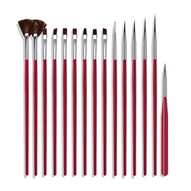 Imagem de Homesen 15 pçs kit de Pincel de Unhas Dicas de Arte de Unhas Pincel de Construção de Unhas de Gel UV para Desenho de Unhas Conjunto de Canetas de Pintura Ferramenta de Unhas