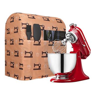Imagem de Coberturas para misturador de cozinha, suporte espesso, capa à prova de poeira, capa protetora para mixer de cozinha, organizador de utensílios de cozinha de 4,5-6 litros, presente para mãe JBJZ03, Laranja