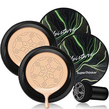 Imagem de Air Cushion Base de cabeça de cogumelo CC creme, hidratante SuperThinker BB Cream Makeup corretivo fosco de longa duração (2 peças/natural)
