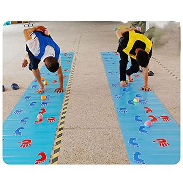 Imagem de Yajun Tapete de jogo Hopscotch de brinquedo de fitness para crianças, adereços de expansão da equipe, treinamento ao ar livre, construção em grupo, tapete de jogo divertido,