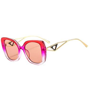 Imagem de Óculos de sol vintage olho de gato moda feminina design de luxo coração decoração óculos de sol lindos óculos coloridos uv400 óculos, c6 vermelho roxo, tamanho único