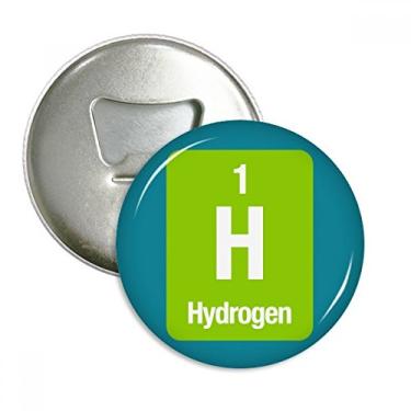 Imagem de H Hydrogen Chemical Element Science Abridor de garrafas ímã de geladeira emblema multifuncional