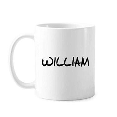Imagem de Caneca especial escrita à mão com nome WILLIAM cerâmica xícara de porcelana de café louça