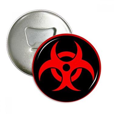 Imagem de Red Dangerous Chemical Toxic Radiation Symbol Abridor de Garrafas Emblema Multifuncional