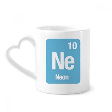 Imagem de Ne Neon Chemical Element Caneca de café cerâmica copo de coração de vidro
