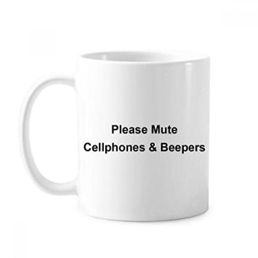 Imagem de Mute Cellphones & Beepers Symbol Caneca Cerâmica Café Porcelana Utensílios de Mesa