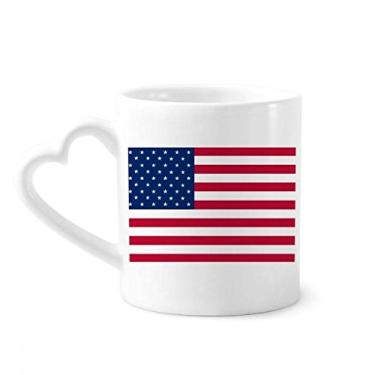 Imagem de Caneca com bandeira nacional dos EUA América do Norte país caneca café cerâmica copo de coração de vidro