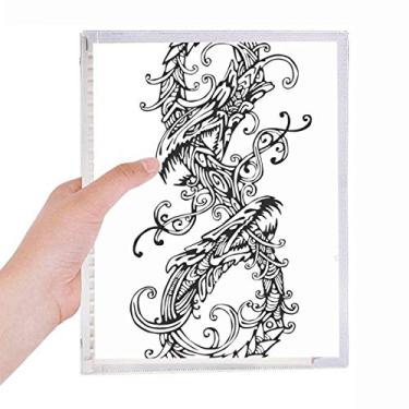 Imagem de Caderno abstrato de dois dragões chineses com folhas soltas, recarregável, diário de papelaria