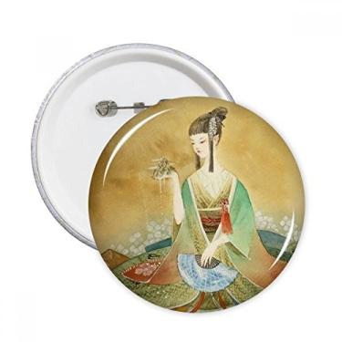 Imagem de Beleza Chinesa Ilustrador Antigo Pinos Redondos Emblema Botão Decoração Acessório 5 peças