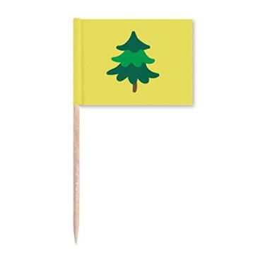 Imagem de Pinheiro verde gradiente Art Deco presente moda palito bandeiras marcador decoração de festa