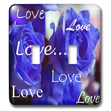 Imagem de 3dRose lsp_6912_2 Três rosas azuis brilhantes com botão duplo amor, multicolorido