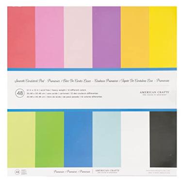 Imagem de Bloco de cartão CA de 30,5 x 30,5 cm da American Crafts | Inclui 48 folhas de cartolina pesada e suave em primárias