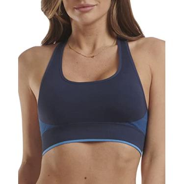 Imagem de Spalding Sutiã esportivo acolchoado para ioga, Vallarta Azul, M