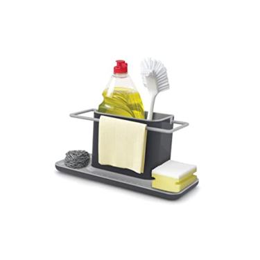 Imagem de Joseph Joseph 85070 Suporte para pia de cozinha organizador de esponja lavável na máquina de lavar louça, grande, cinza