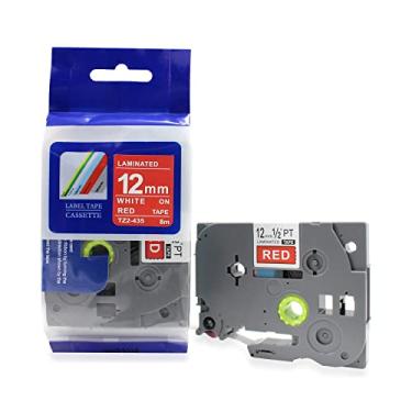 Imagem de Genérico Fita Refil Compatível TZ-435 TZe-435 Branco sobre Vermelho 12mm para Rotulador Brother P-Touch Cube, PT-H105, PT-H110, PT-D210, PT-D400, PT-D600, 8m, 1 Fita