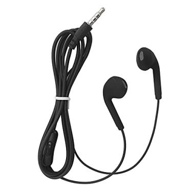 Imagem de Fone de ouvido com fio, fone de ouvido de alta resolução Plug and Play para computador para celular (preto)