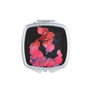 Imagem de Espelho traseiro Cyprinoid vermelho, rosa, roxo, portátil, bolso compacto, maquiagem dupla face vidro