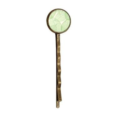 Imagem de Chapéu de cabelo Bobby Pin com estampa de folhas brancas e verdes