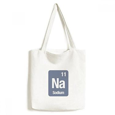 Imagem de Na bolsa de lona com elemento químico de sódio, ciência, bolsa de compras, bolsa casual