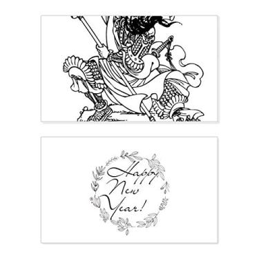 Imagem de Masterpiece Romance Três Reinos China Ano Novo Festival Cartão de felicitações Bless Message Present