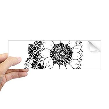 Imagem de DIYthinker Adesivo de girassol preto branco flor flor retangular para-choque notebook janela decalque
