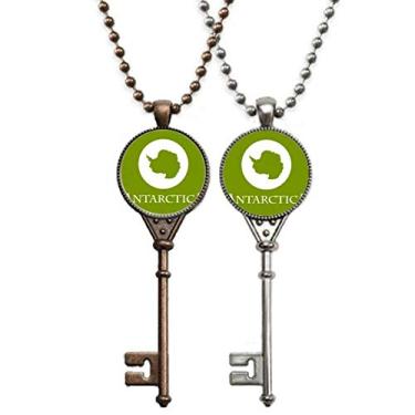 Imagem de OFFbb-USA Colar Dad Antártica Tourism Explore Love Key Necklace Pendant Jewelry Decoração de casal