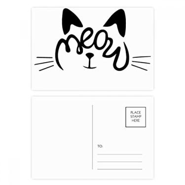 Imagem de Conjunto de cartão postal de aniversário com citação de Mewing Cat Mewing