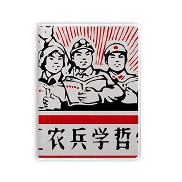 Imagem de Diário de capa macia para caderno de chiclete, soldado camponês, soldado vermelho da China