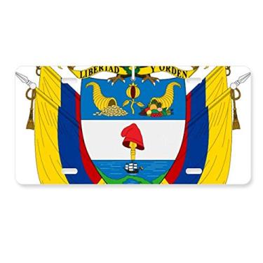 Imagem de DIYthinker Emblema nacional Colômbia Placa de licença Decoração de aço inoxidável Automobile Tag