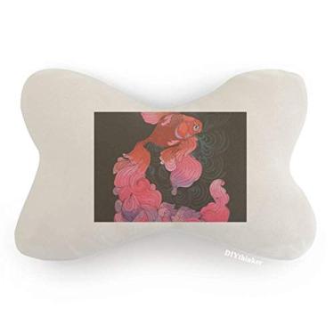 Imagem de DIYthinker Almofada de apoio de cabeça para decoração de pescoço com cauda vermelha e rosa roxa Cyprinoid