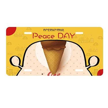 Imagem de DIYthinker Placa de carro marrom chocolate sorvete placa etiqueta decoração de carro dia da paz