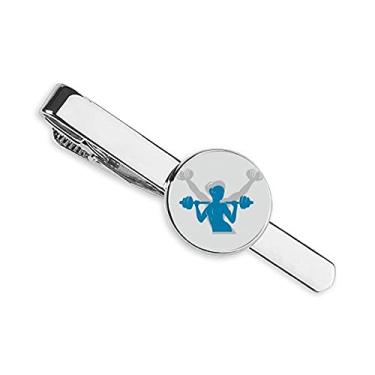 Imagem de Haltere de levantamento de peso da Process, gravata com clipe de gravata, presente para homem de negócios