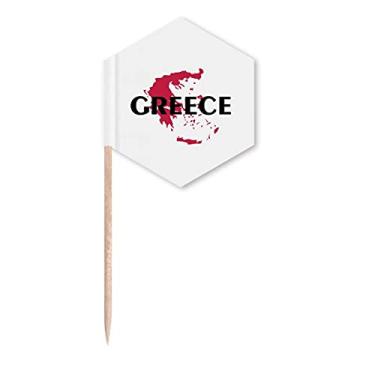 Imagem de Mapa europeu grego mito Art Deco presente bandeiras de palito de dente modernas palitos de cupcake festa celebração