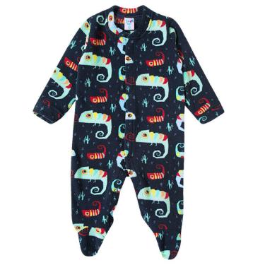 Imagem de Pijama Macacão Bebê Soft Camaleões Marinho Tip Top