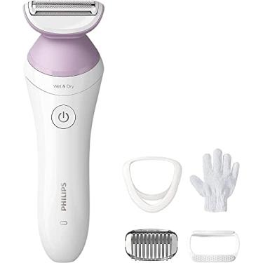 Imagem de Barbeador elétrico Philips Beauty Lady Série 6000, sem fio com 4 acessórios, BRL136/00, branco